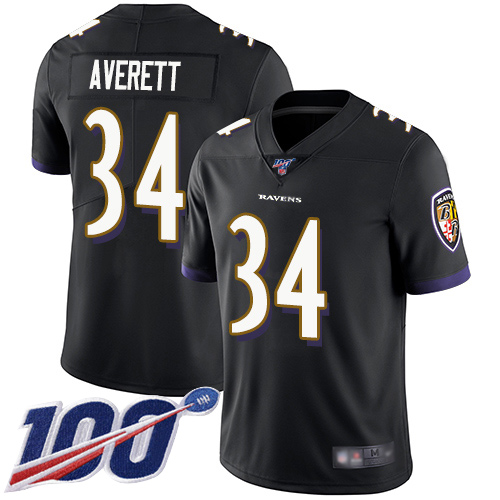Baltimore Ravens Limited Black Men Anthony Averett Alternate Jersey NFL Football 34 100th Season Vapor Untouchable